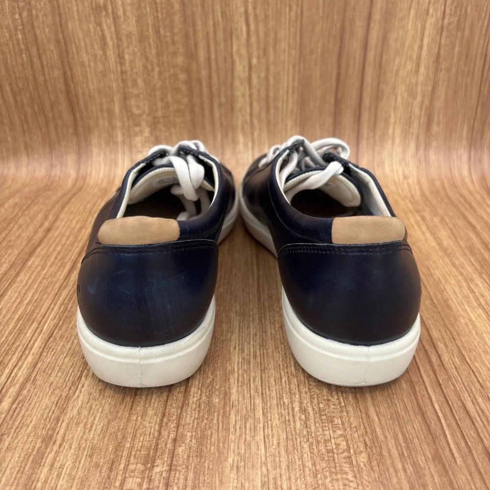ECCO Soft 7 Sneakers Womens 10-10.5 Navy Blue Leather Low Top 43000311038